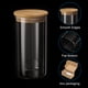 thumbnail image 4 of Frasco de vidrio Uxcell de 22 oz con tapa de bambú hermética, contenedor de cocina de vidrio, frasco de almacenamiento de alimentos claro, 2 paquetes (16x8cm), 4 of 6