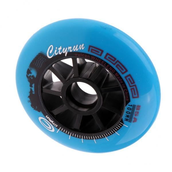 2x Ruedas de Patinaje de para Exteriores, Interiores, Ruedas para Patines en Línea, Herramienta 100 Mm, Azul Cola Ruedas de patines