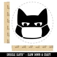 thumbnail image 2 of Judgmental Cat Wearing Mask Self-Inking Rubber Stamp Ink Stamper - Blue Ink - Large 1-1/2 Inch, 2 of 7