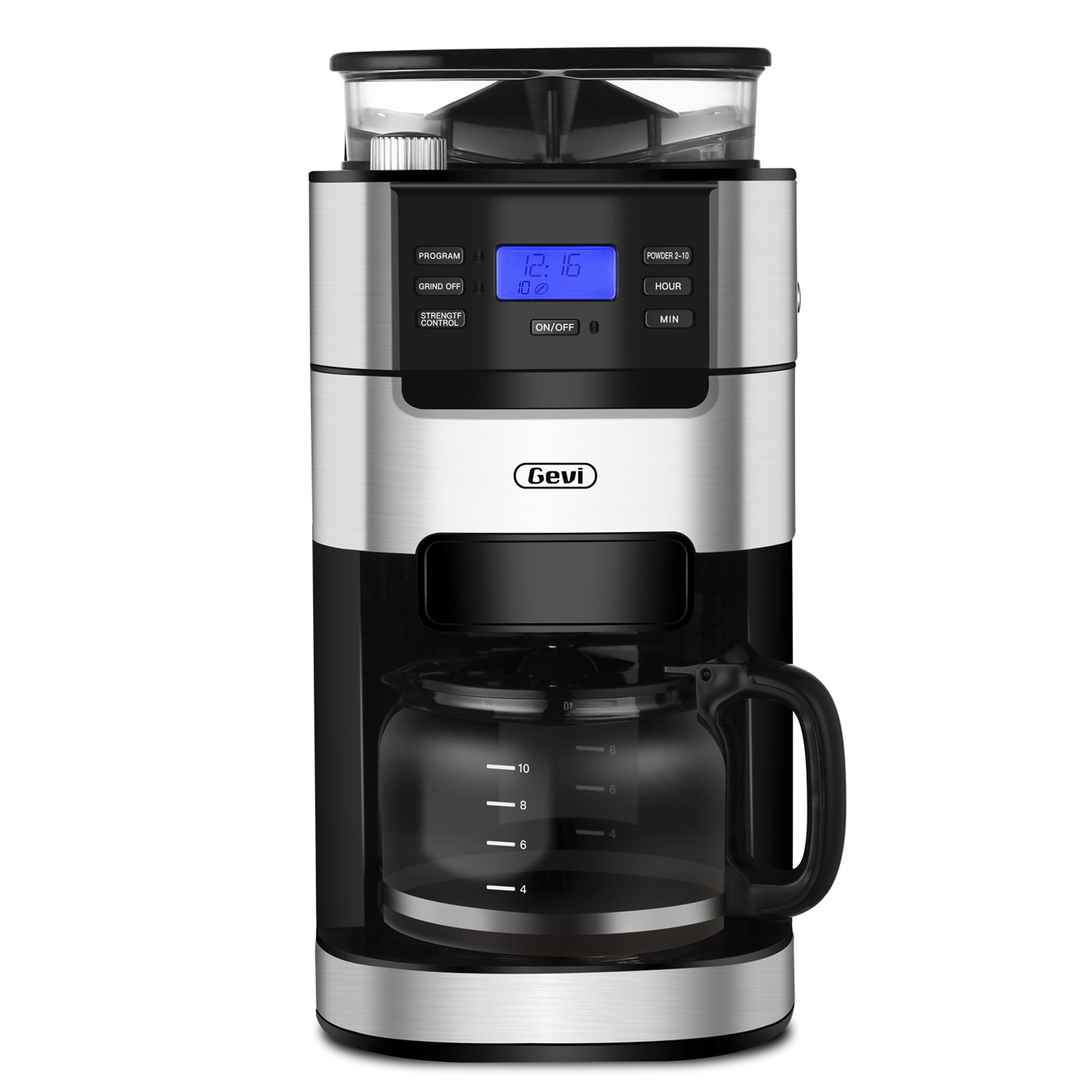 Gevi Grind and Brew Coffee Maker, 10-Cup Coffee Maker with Grinder