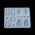 thumbnail image 2 of 1pc DIY Pendant Earring Silicone Molds Resin Casting Molds For DIY UV Resin Epoxy Resin Jewelry Making Mixed Shape White 116.5x136.5x6mm Hole: 1.5mm and 1mm, 2 of 5