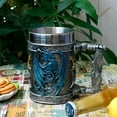 thumbnail image 6 of alikiki Medieval Large Beer Tankard Blue Dragon DnD Game Mug of Throne Stainless Coffee Cup Dungeons and Dragons Gifts for Men Women Dragon Collector Themed Party Decorations 21oz, 6 of 9
