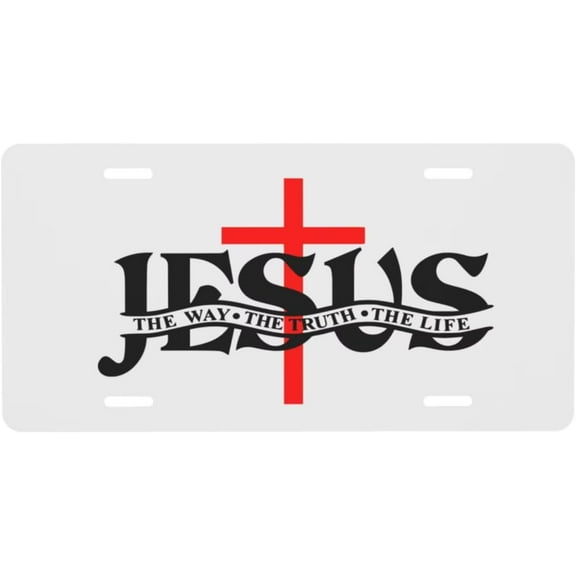 Jesus is The Answer License Plate Personalise Metal Car Plates Front License Plate Funny Decorative 6x12in