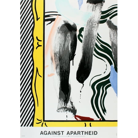 Roy Lichtenstein Lithograph - Roy Lichtenstein-Against Apartheid-33.5