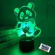 thumbnail image 1 of Luz nocturna 3D para niños con control remoto - 16 colores (An. 155 x Al. 180 mm) - Diseño de panda - Cambio de color automático con interruptor táctil - Regalo de Navidad o cumpleaños para niños, 1 of 5