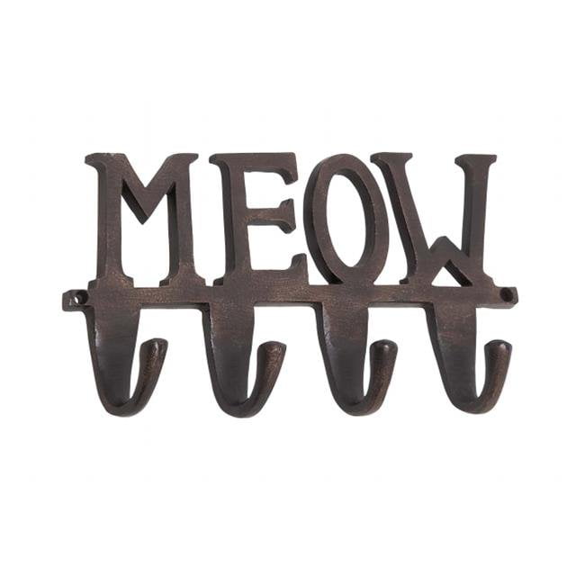 Woodland 28373 Aluminum Wall Hook Inscribed with the Word Meow
