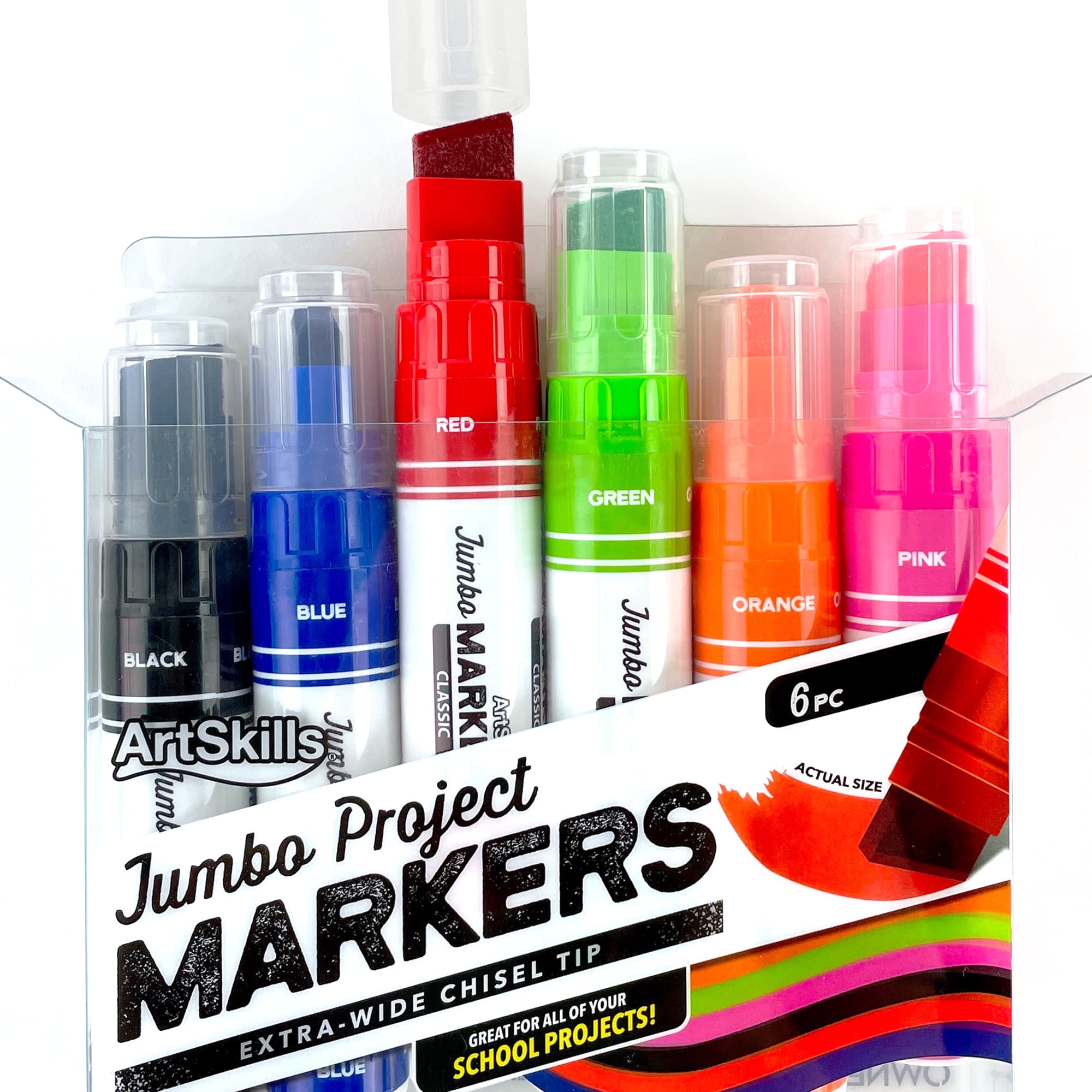  ArtSkills Jumbo Poster Markers for Kids, Neon Chisel Tip Markers,  Dual-Color Washable Markers, 8 Neon Colors, 4ct : Everything Else
