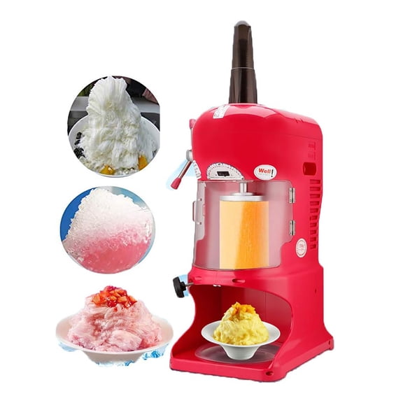 Kolice Commercial Ice Shaver Machine, Snowflake Ice Shaver, Ice Cone Maker-Output: 150kgs/H, Adjustment Knob for Ice Thickness, 2 Stainless Steel Blade, 2 Buckets Included