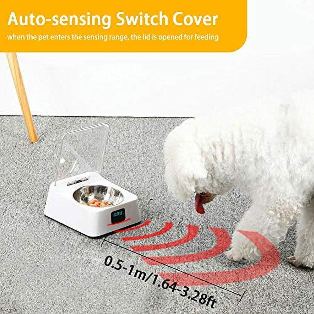 WOVTE Automatic Pet Feeder Bowl Infrared Sensor Auto Open Cover Intelligent Feeder Anti-Mouse Moisture-Proof Dog Cat Food Dispenser