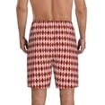 thumbnail image 2 of Balery Red and Brown Squares Men's Cotton Knit Pajama Shorts Waistband & Pockets,Short Pajama Pants-Medium, 2 of 8