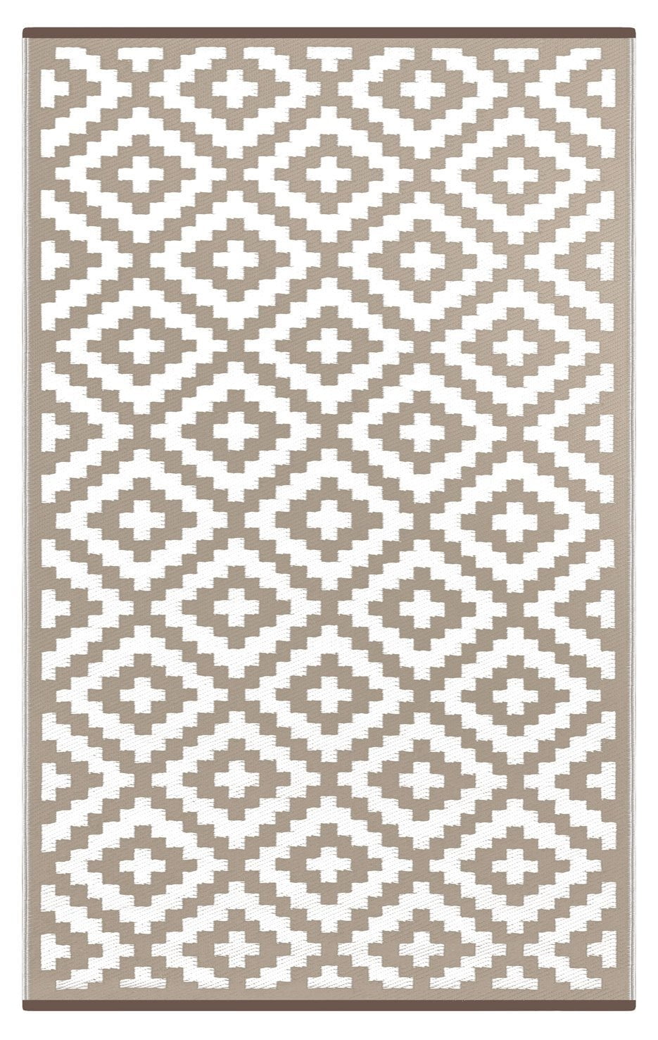 5x8, Prime Navy//Taupe Green Decore Lightweight Outdoor Reversible Plastic Rug
