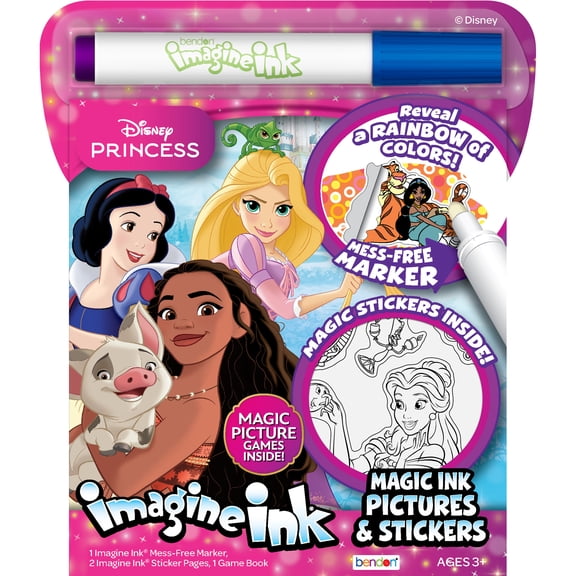 Disney Princess 12-Page Imagine Ink Coloring Pad; Stickers; Mess Free Marker; Paperback Children's Book; 09781690262909