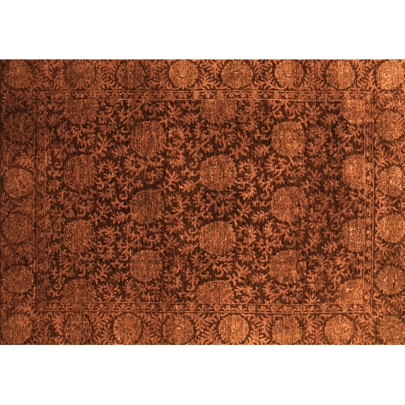 Ahgly Company Indoor Rectangle Abstract Orange Modern Area Rugs, 7' x 9'