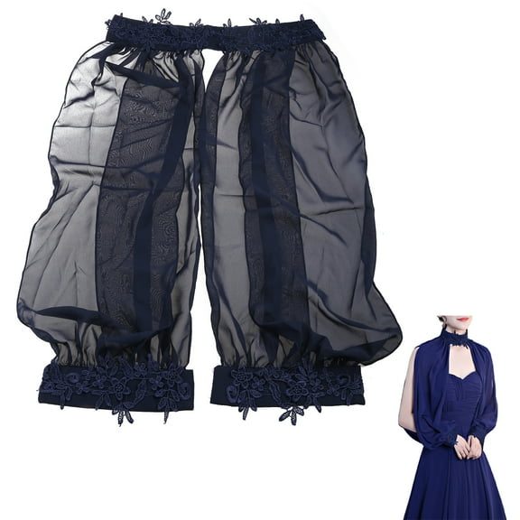 Dasbsug Women Side Split Long Sleeve Wedding Shawl Cape Halter Neck Chiffon Shrug Capelet Open Front Lace Bridal Jacket Bolero