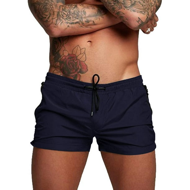 Xishao Traje de Baño Hombre Corto Bañador para Playa Natación Piscina Secado Rápido azul oscuro A M azul oscuro A M Xishao ropa