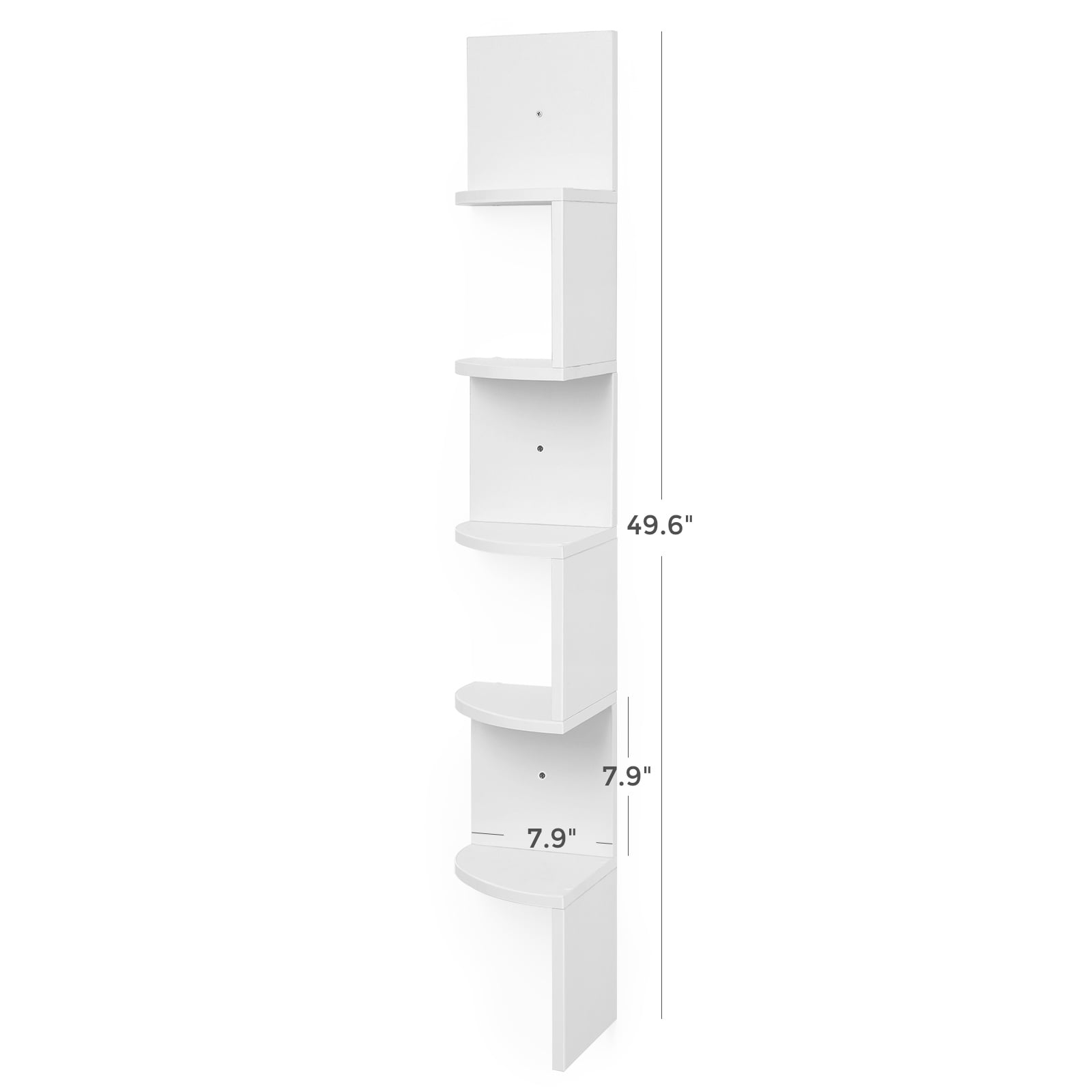 Corner Shelf Wall Mount 5-Tier Floating Corner Bookshelf Plant Shelf for Bedroom Living Room Bathroom Home Office White