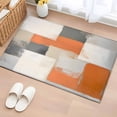 2x3 Washable Area Rugs,Abstract Orange Grey Color Block Non-Slip Soft ...