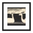 thumbnail image 1 of Samuel Jessurun De Mesquita Two Gazelles 8X8 Inch Square Wooden Framed Wall Art Print Picture with Mount, 1 of 4