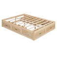 thumbnail image 4 of Queen Size Platform Bed with 6 Storage Drawers, Rustic Style Wooden Floor Bed Frame with Sturdy Wood Slats Support, 650 LBS Capacity Daybed for Adults, No Box Spring Needed, 4 of 9
