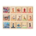 thumbnail image 2 of Wooden Puzzle Board for Toddlers Early Education Matching Game Fruits Animals Professions Montessori Learning Toy Fine Motor Skills Activity(D), 2 of 6