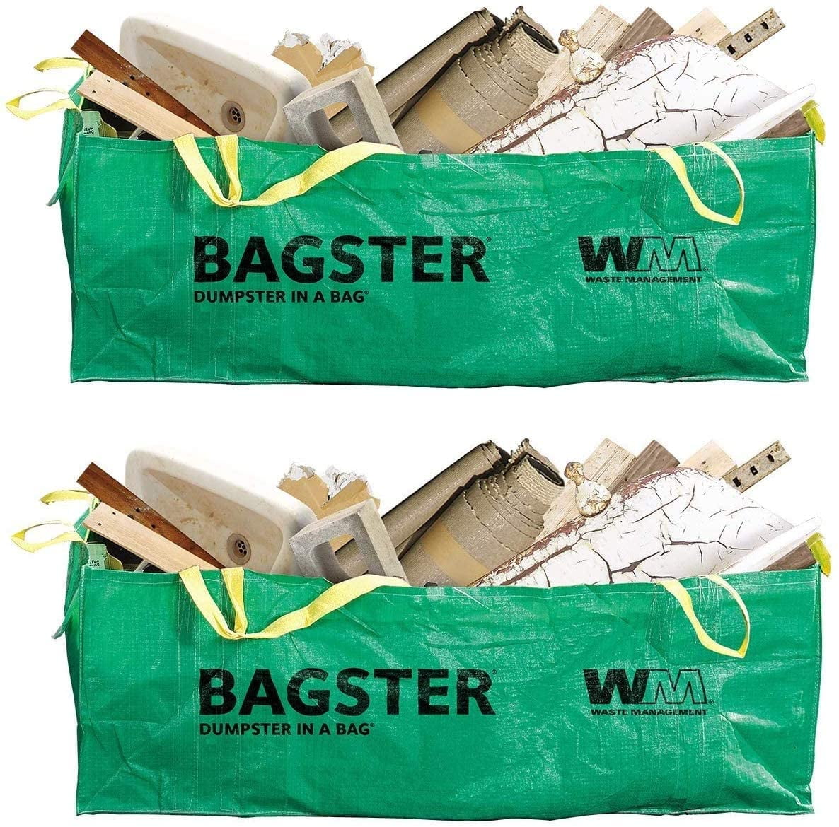 2 Bag BAGSTER 3CUYD Dumpster in a Bag Holds up to 3,300 lb Green 