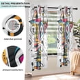thumbnail image 5 of Doodle Face Abstract Blackout Curtains 63 inch Length 2 Panels Window Decoration Curtains for Bedroom Living Room, 5 of 6