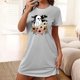 thumbnail image 1 of Camisón corto de talla grande para mujer, camisón de manga corta con estampado de pecho a la moda, camisón para mujer, 1 of 5