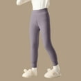 thumbnail image 6 of dazeni Girls Fleece Lined Leggings Thermal Full Length Pants Winter Warm Stretchy Athletic Leggings Base Layer Underwear for Cold Weather/Skiing Purple 7 Years, 6 of 6