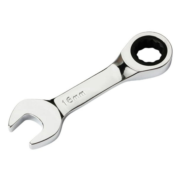 Llave Trinquete Rápida 72 Dientes Corto Mini Llave Torx Extremo Abierto Llave Hardware Reparación Automóviles Dos Vías Que Ahorra Mano Obra (16 Mm)