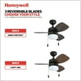 thumbnail image 5 of Honeywell Ocean Breeze 30" Bronze Small LED Ceiling Fan with Light, 5 of 14