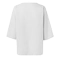 thumbnail image 4 of WTXUE T-Shirts 3/4 Sleeve, Crew Neck Shirts for Women's Classic Version of Cotton Crewneck Loose T Shirt Solid Casual Tops for Women White S, 4 of 5