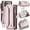 Pink, variant on Crossbody for iPhone 17 Pro Case Wallet【RFID Blocking】with 7-Card Holder Zipper Bills Slot, Soft PU Leather Magnetic Shoulder Wrist Strap for iPhone 17 Pro Wallet Case Women