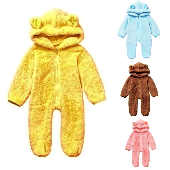 ZZwxWA Coat Girls Bear Snowsuit Warm Hooded Baby Jumpsuit Thick Boys Infant Girls Coat&jacket Teens Snow Suit