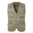 thumbnail image 1 of Chaleco vaquero para hombres de mediana edad y mayores, 16 bolsillos, talla extra grande, chaleco de algodón 7XL, cintura de 4 pies, 1 of 5