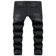 thumbnail image 2 of Men‘s Ripped Skinny Jeans Casual Male Slim Solid Color Long Trousers, 2 of 9