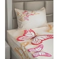 thumbnail image 2 of Ambesonne Nature Fitted & Top Sheet Set with Sham, Paper Cut Image, Yellow Red Beige, 2 of 4