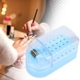 thumbnail image 5 of Bit Holder Drill Bit Display Stand Large Space Portable Lightweight 2 in 1 Dustproof Storage Box Manicure Tools Home Salon Use Blue, 5 of 9