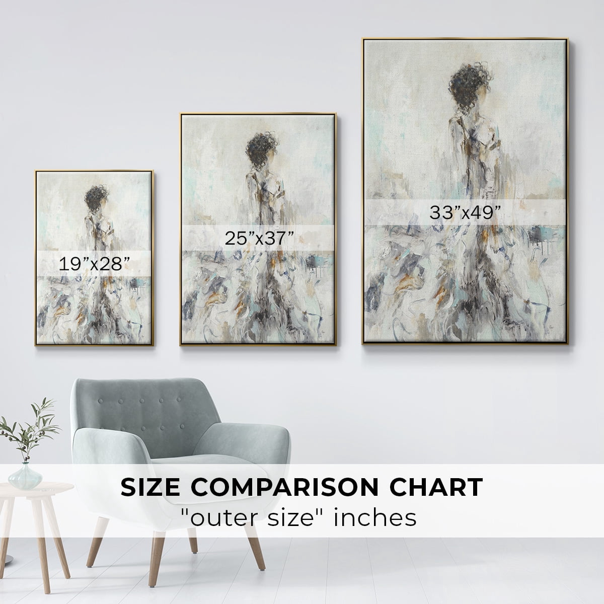 Romantic Reflection II Framed Premium Gallery Wrapped Canvas - Ready to Hang - 27 x 41 - Gold Floating Frame