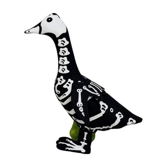 Halloween Porch Goose Skeleton Outfit – Glow-in-the-Dark Bone Print Costume, Spooky Holiday Clothes for 23-Inch Garden Goose Statues (Goose Not Included)