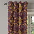 thumbnail image 3 of Ambesonne Moroccan Grommet Curtain, Tribal Art Mandala, 50" x 54", Plum Petrol Blue Yellow, 3 of 6