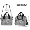 thumbnail image 3 of Insulated Crossbody Lunch Bag 10L Lunch Tote with Adjustable Shoulder Strap for Work Office Picnic Silver Metal Flower Pattern, 3 of 6
