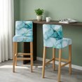 thumbnail image 2 of Turquoise Marble Bar Stool Cover Set of 6, Abstract Modern Art Marble Crack Stretch Bar Chair Cover, Removable Washable Pub Counter Stool Chair Slipcover for Kitchen Dining Room Pub Cafe, 2 of 9