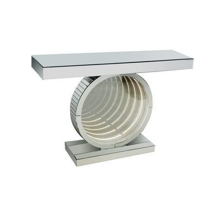 Console Table Round Mirrored Infinity LED Light