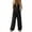 Black-women pants, variant on RongHuan Womens Linen Jumpsuits,Deep V Neck Button Up One Piece Overalls Summer Sleevelsss Wide Leg Rompers with Pockets