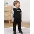 thumbnail image 5 of CARETOO Baby Boy Clothes Suit 0-24M Infant Gentleman Outfits Dress Shirt Bowtie Vest Pants 4PCS Set, 5 of 14