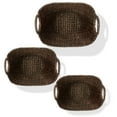 thumbnail image 6 of Casafield Set of 3 Boat Baskets with Handles - Espresso, Woven Water Hyacinth Storage Organizers for Blankets, Laundry, Bathroom, Bedroom, Living Room, 6 of 7