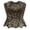 Black, variant on Women's Vintage Floral Printed Boned Corset Underbust Hourglass Shaping Waist Trainer Bodice for Club Party Layering