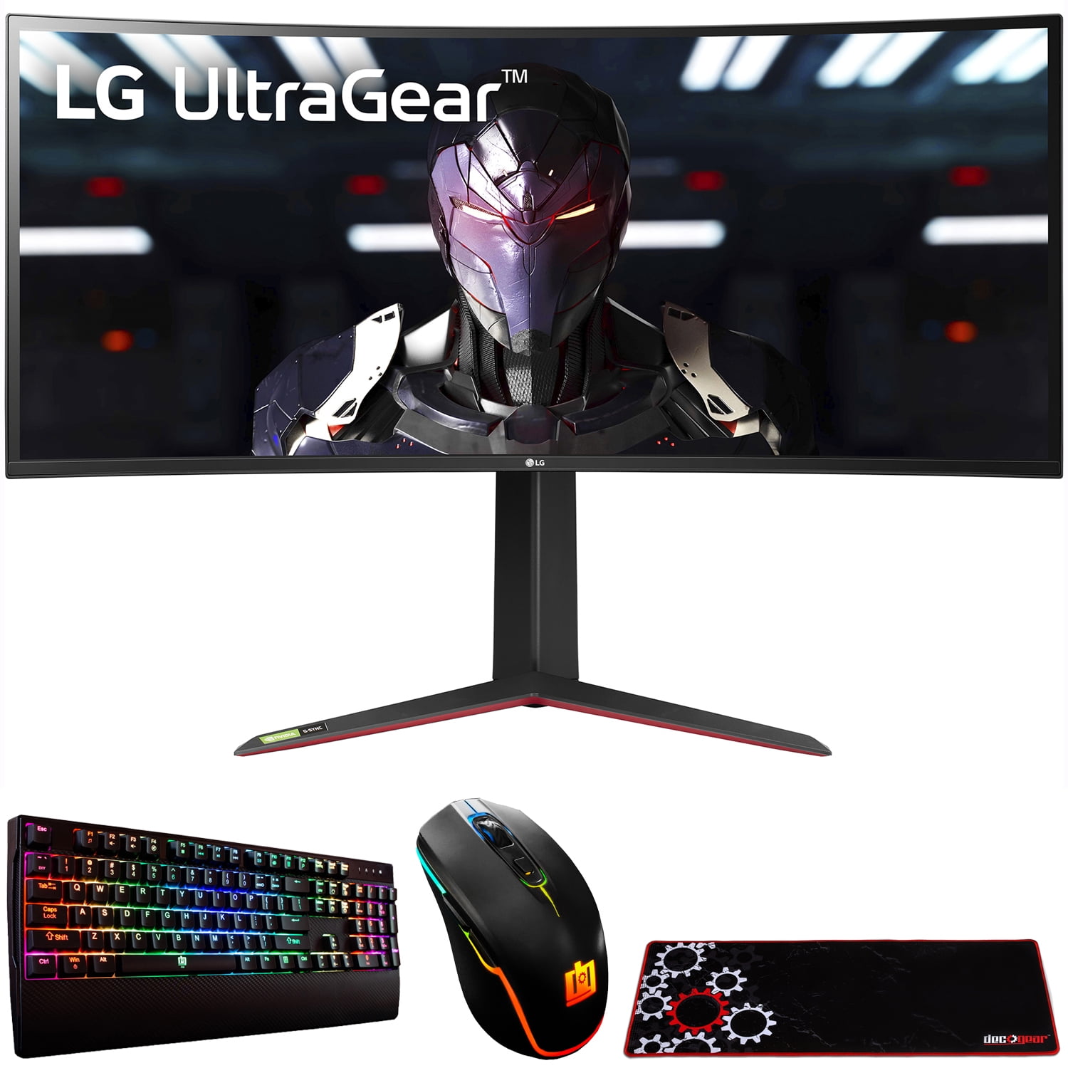 LG UltraGear 34" Curved Gaming Monitor Mechanical Keyboard, Wired