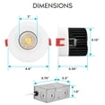 thumbnail image 4 of Luxrite 4 inch LED Recessed Light J-Box 15W 5 Color Selectable Dimmable Wet Rated IC Rated Smooth Trim 4-Pack, 4 of 8