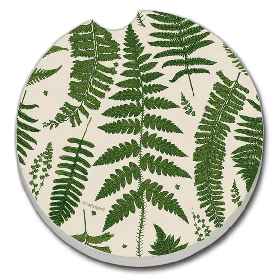 Thirstystone "Natural Ferns" Single Absorbent Stone Car Coaster